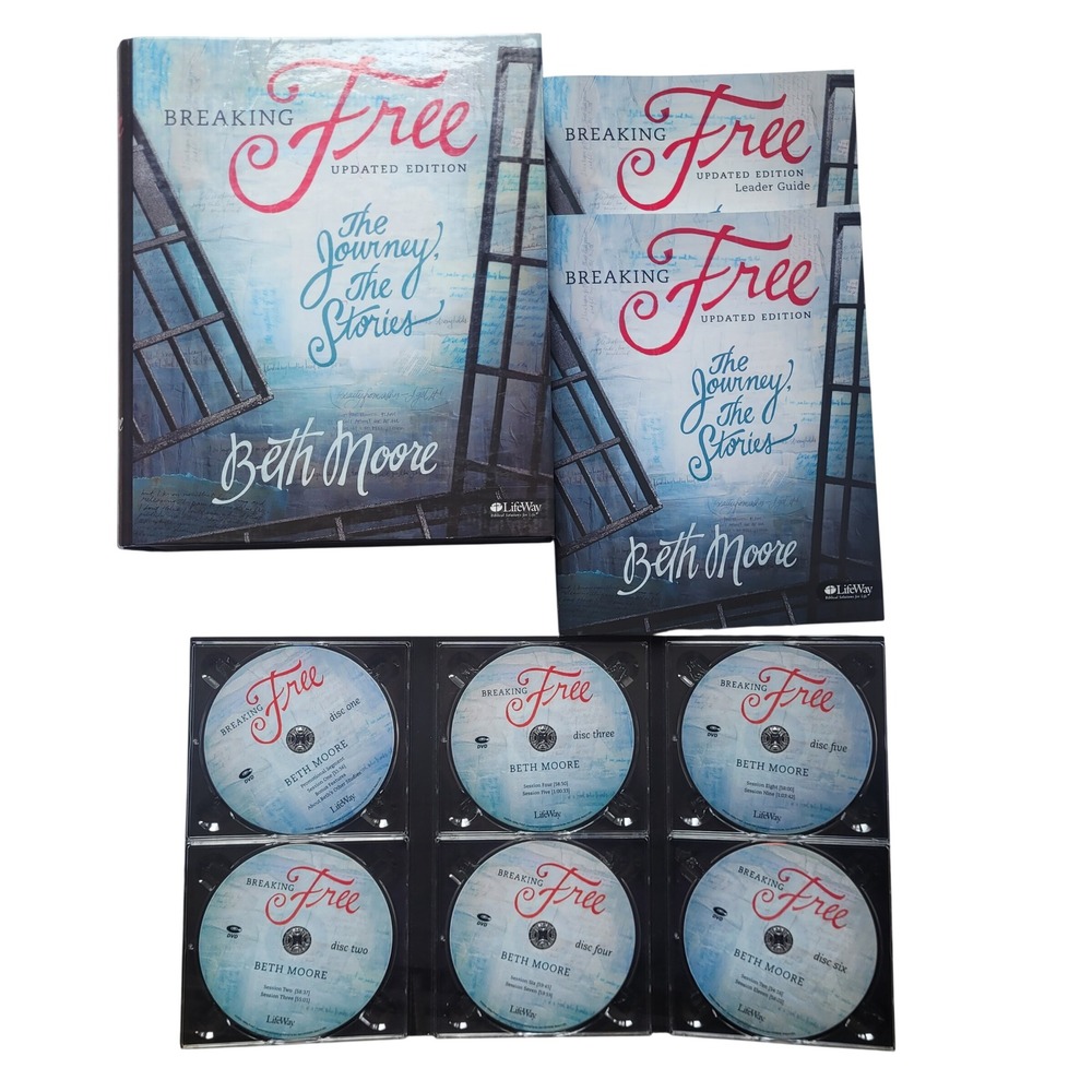 Beth Moore Breaking Free Updated Edition Leader Kit Bible Study‎ 6 DVD Set Books